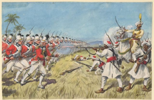 The East India Company’s European Regiment at the Battle of Cuddalore, July 1, 1783.