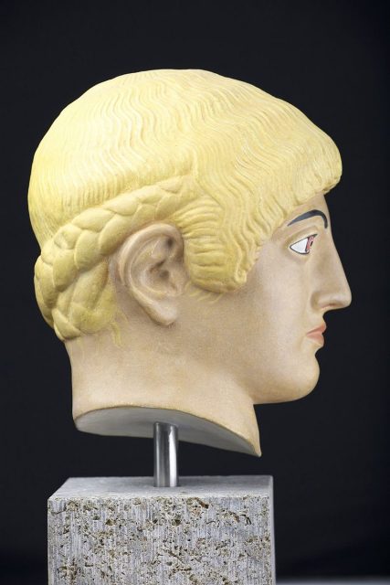 Blond Kouros’s Head of the Acropolis, c. 480 BC. Photo by Markus Neumann CC BY-SA 3.0