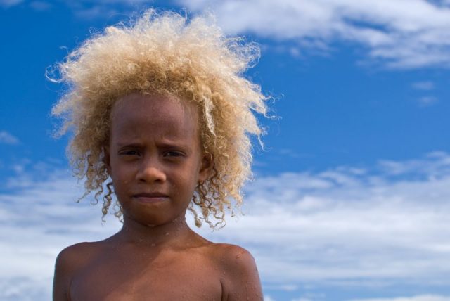 Blonde girl from Vanuatu. Photo by Graham Crumb CC BY-SA 2.0