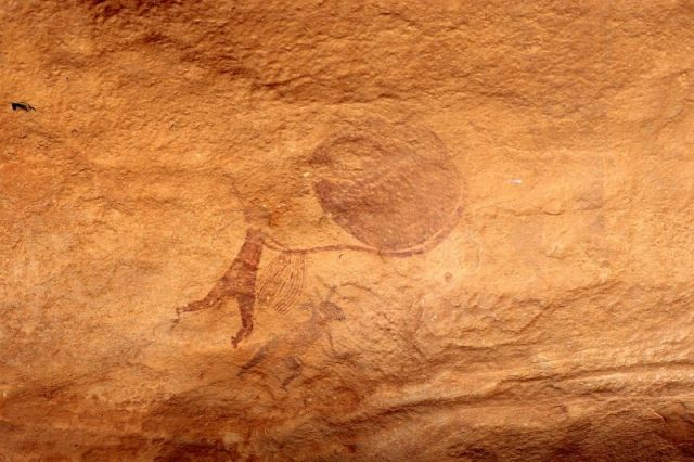 Cave painting at the Tassili n’Ajjer UNESCO World Heritage Site in southeast Algeria. Photo by Patrick Gruban CC BY-SA 2.0