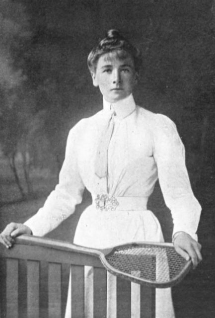 Charlotte Cooper Sterry (1870-1966), English tennis player, Wimbledon champion 1895, 1896, 1898, 1901, 1908; Olympic champion in singles and mixed doubles 1900.