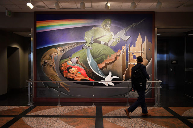 mural at the airport