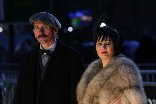 Actors dressed up attend the Peaky Blinders Series Four premiere at Cineworld in Birmingham. Photo by Aaron Chown/PA Images via Getty Images