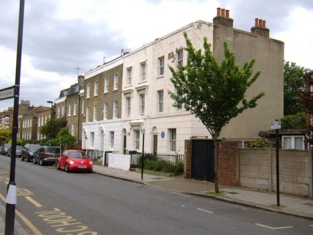 Houses in Hackford Road, London, SW9, home of Vincent van Gogh in 1873 – 74. Photo by Udimu CC BY-SA 4.0