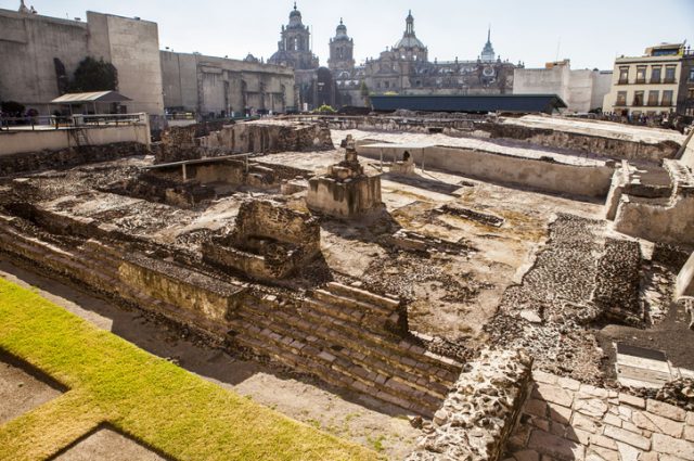 The Templo Mayor was one of the main temples of the Aztecs in their capital city of Tenochtitlan, which is now Mexico City. Its architectural style belongs to the late Postclassic period of Mesoamerica.