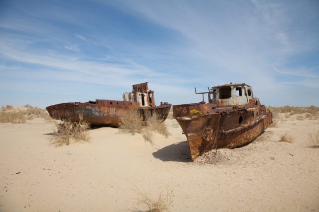 The ship graveyard of the dried-up Aral Sea – once the world’s fourth-largest inland water body