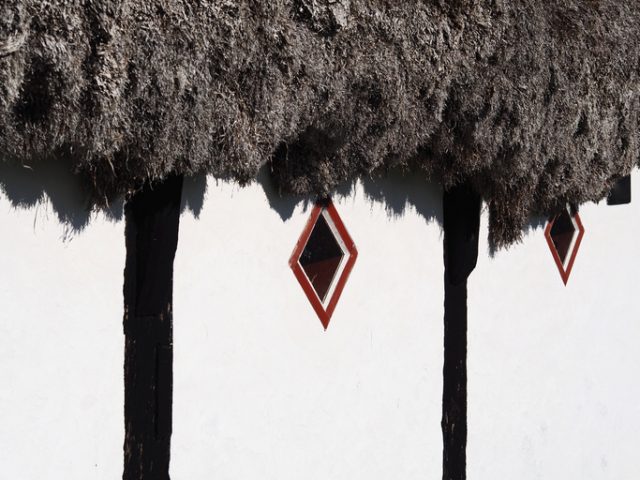 Wall of a typical seaweed house on Læsø, Denmark. Seaweed houses are declared as one of North Jutland’s seven wonders.