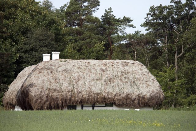 Seaweed roof house called Hedvigs House, Laesoe, 2017