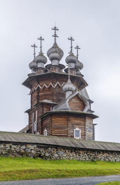Historical site dating from the 17th century on Kizhi island, Russia. Church of the Intercession of the Virgin.