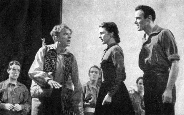 Photograph of the Broadway production of ‘Everywhere I Roam’, featuring Norman Lloyd, Katherine Emery and Dean Jagger