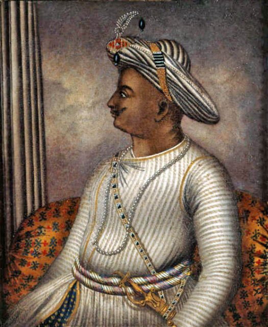 Portrait of Tipu Sultan once owned by Richard Colley Wellsley, now in the care of the British Library