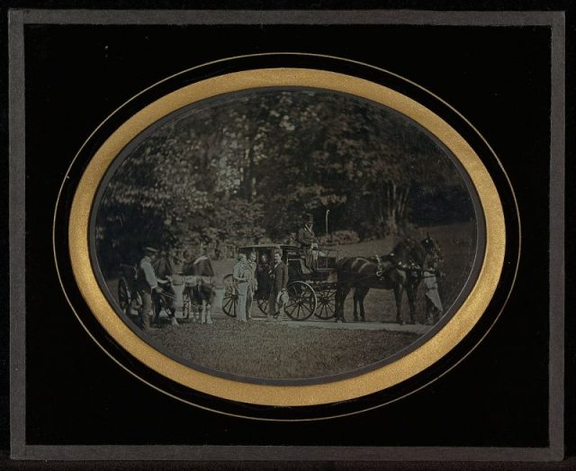 Roadside scene, 1850s.