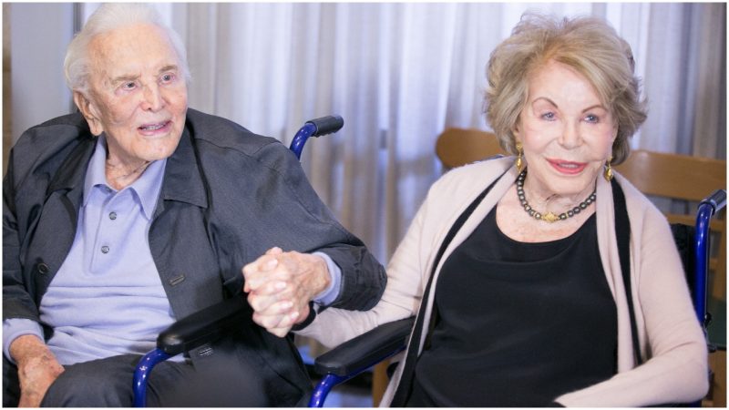 Kirk Douglas and his wife Anne. Kirk here is 102 and Anne is 100. Photo by Getty Images