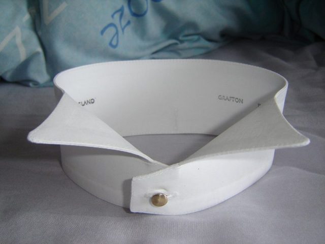 A starched-stiff detachable wing collar from Luke Eyres