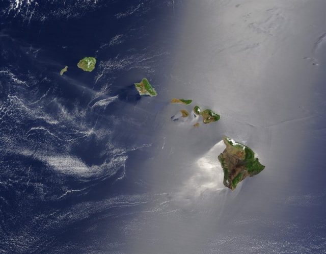 Satellite view of the Hawaiian Islands