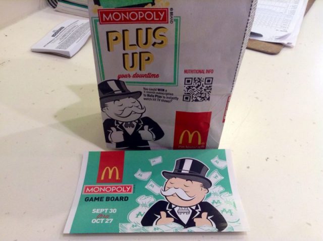 McDonald’s Monopoly. Photo by JeepersMedia CC BY SA 2.0