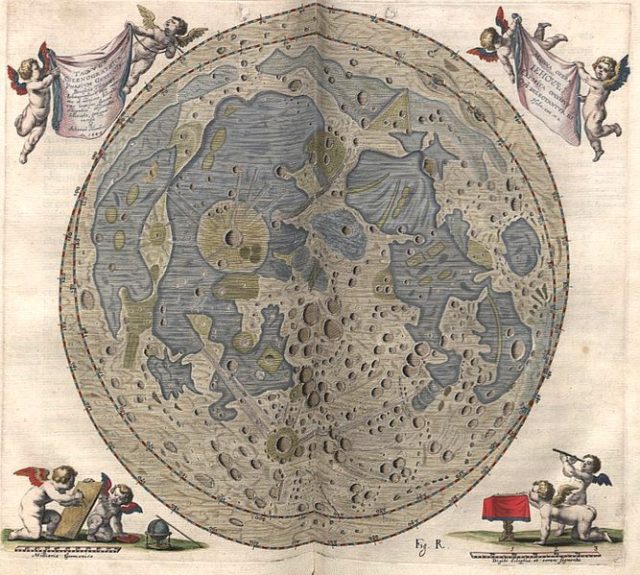 Hevelius map of the moon 1645