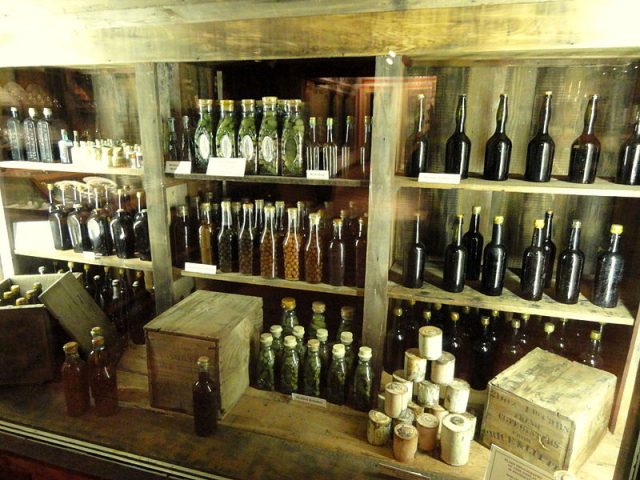 Bottled preserves inside the museum