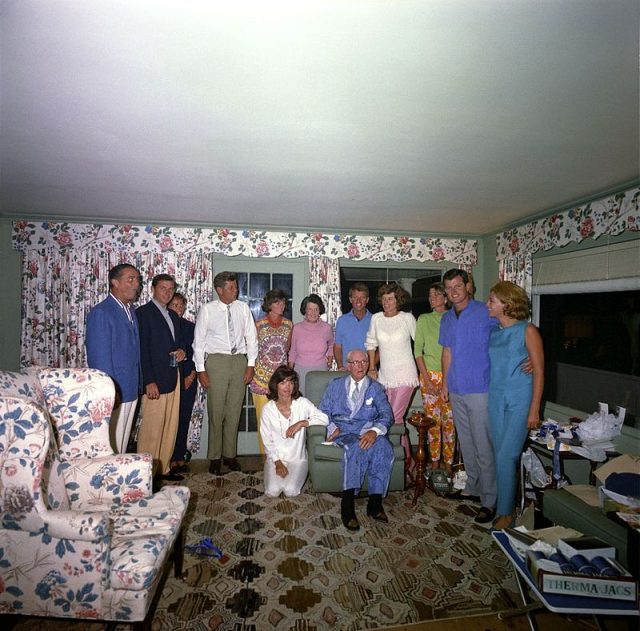 Joseph Kennedy and family celebrate his birthday in Hyannis Port in 1963