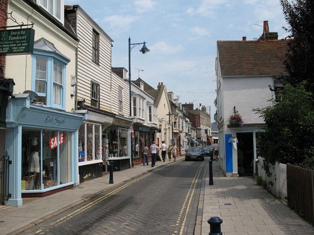Cobbled Street in Whitstable, Kent.