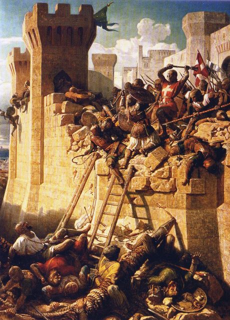 The Seige of Acre by Dominique Papety. The city fell to the Mamluks in 1291