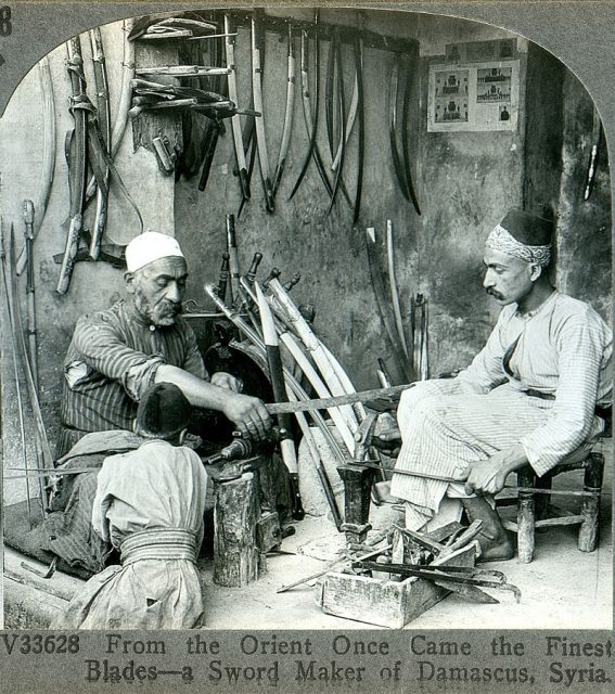 A bladesmith from Damascus, c. 1900