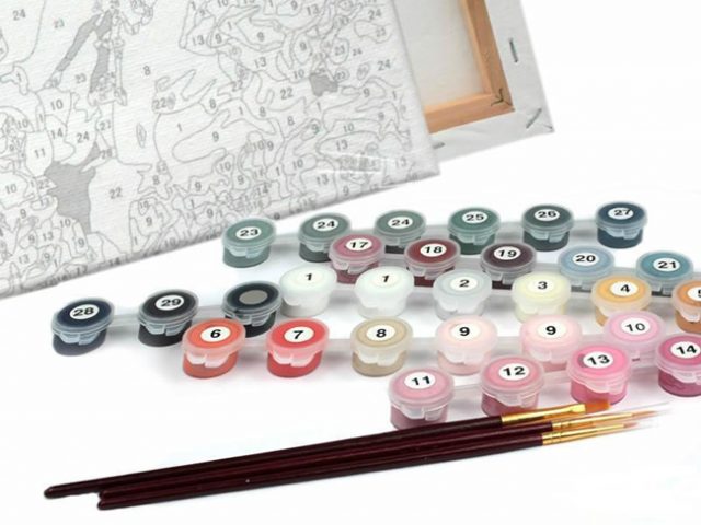A paint by numbers kit