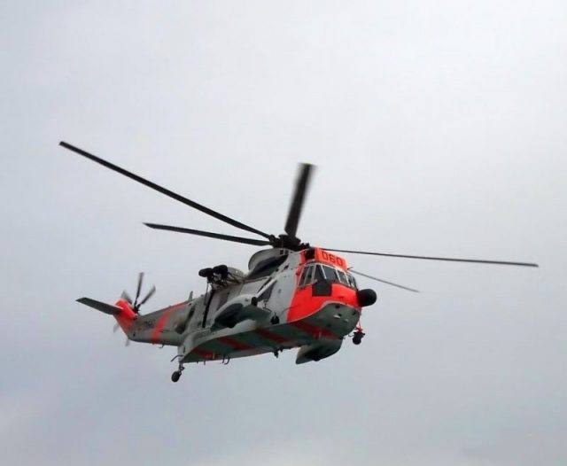 A Sea King helicopter brought Bågenholm to the Tromsø University Hospital. Photo by ThorRune CC BY-SA 3.0