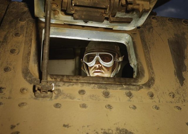 A tank driver at Fort Knox in 1942