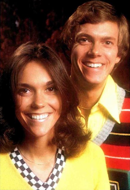 Colour photograph of Karen and Richard Carpenter, 1974