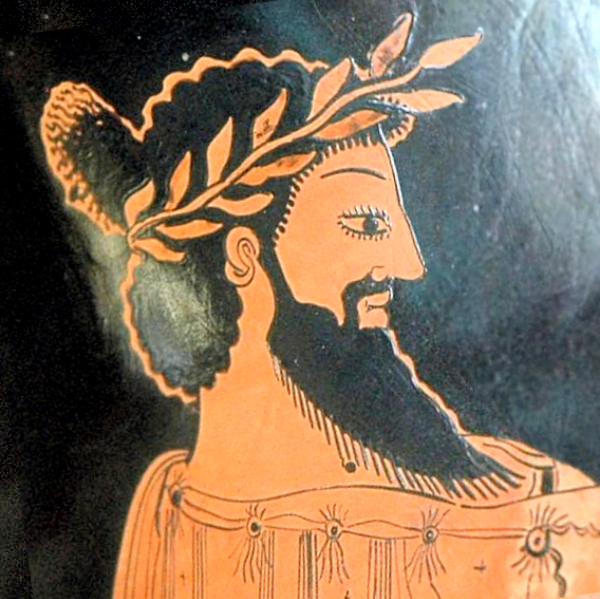 Croesus depicted on a Greek amphora, dated c. 500–490 BC