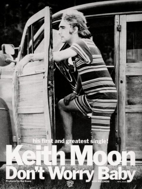 Trade ad for Keith Moon’s single “Don’t Worry Baby”.