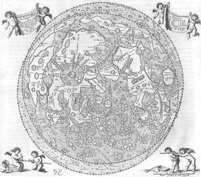 Hevelius map of the moon 1647