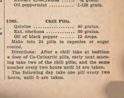 “Chill Pills” from the 1897 book ‘Non-Secret Formulas’