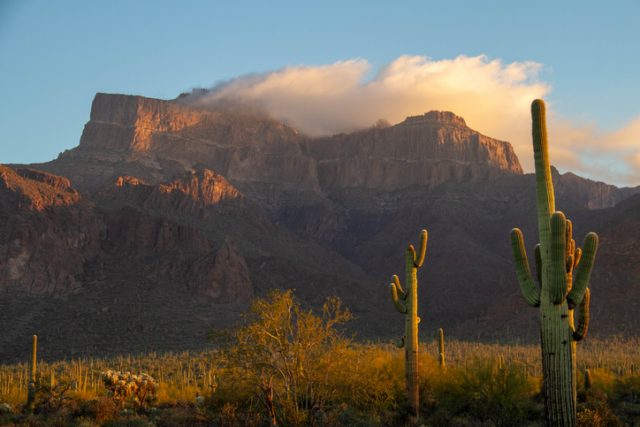 Morning image of the Superstition Mountains of Arizona