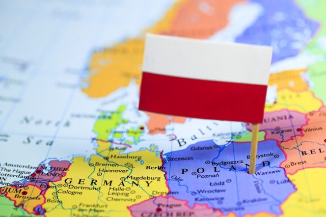 Map and flag of Poland