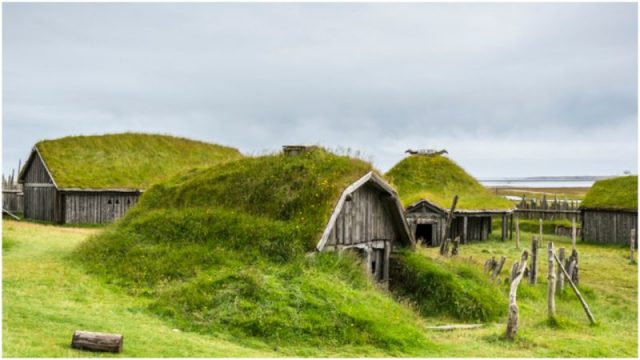 Replica of a typical Viking village