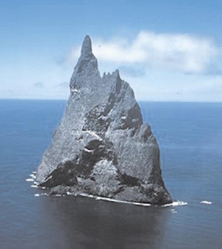 Most of Zealandia is underwater. Ball’s Pyramid, near Lord Howe Island, is one place where it rises above sea level.