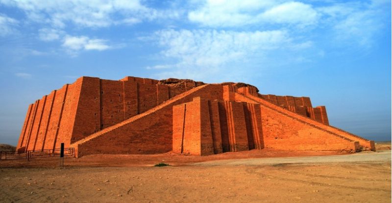 Restored ziggurat in ancient Ur, Iraq