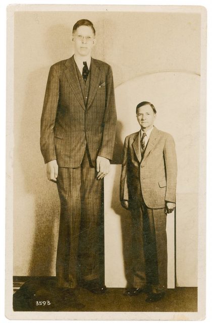 The tallest man in the world pictured with his father