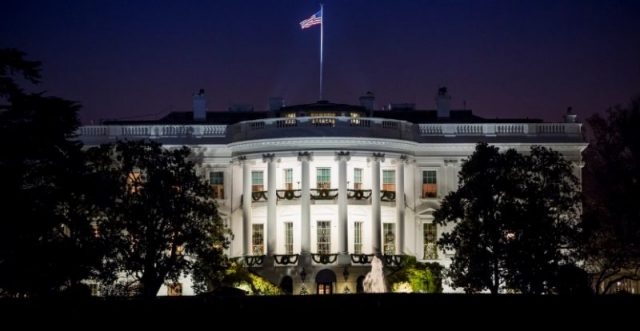 The White House at night