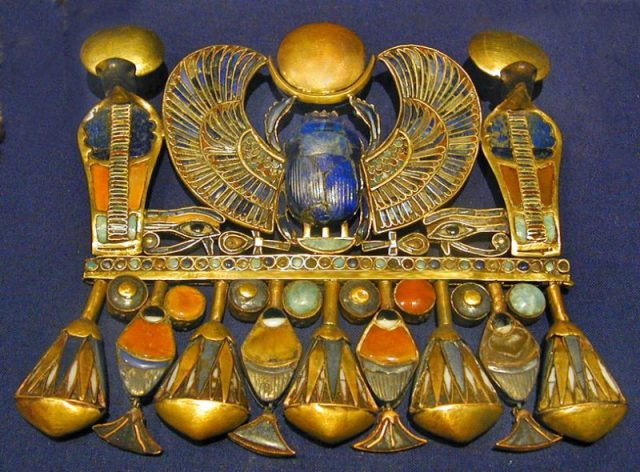 Winged Scarab Pectoral of Tutankhamun. Photo by ean-Pierre Dalbéra/Flickr CC BY 2.0