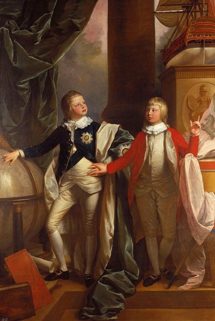 William aged 13 (left) and his younger brother Edward, painted by Benjamin West, 1778