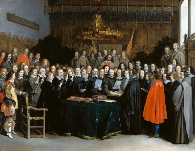 The Ratification of the Treaty of Münster by Gerard ter Borch, 1648