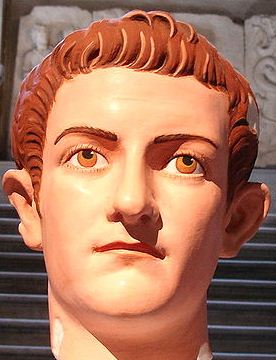 “A marble bust of Caligula restored to its original colours. The colours were identified from particles trapped in the marble.” Photo by G.dallorto