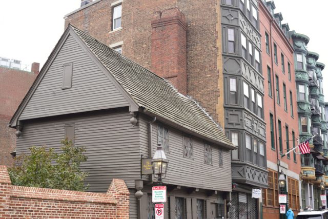 The historic landmark, Paul Revere’s home in the north end of Boston Massachusetts