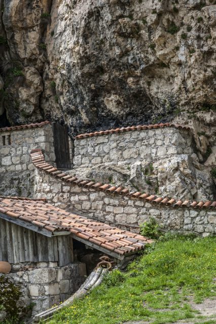 Monastery near the village of Katskhi, Georgia. The church and the abbot ‘s cell on top of a rocky column.