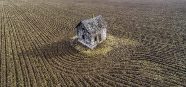 Mysterious forces seem to protect this tumbledown house