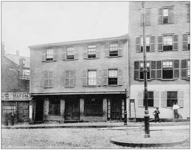 Antique photograph of Paul Revere’s House, Boston