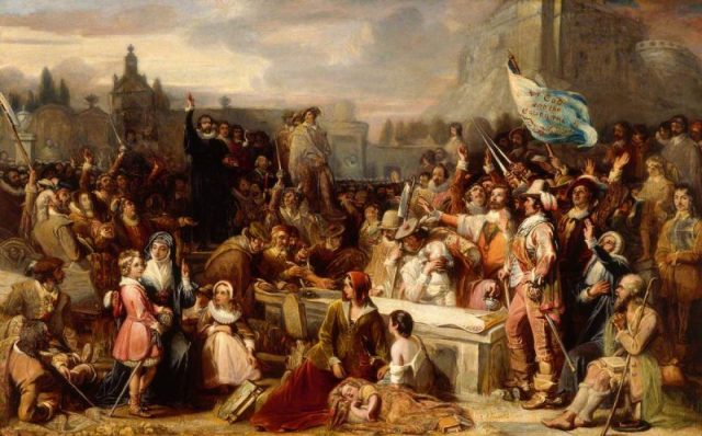 Painting by William Allan (1782–1850) of the signing of the National Covenant in Greyfriars Kirkyard, Edinburgh